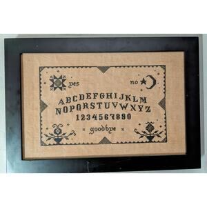 Needlepoint Ouija Board Witchy Goth Moody Framed Art